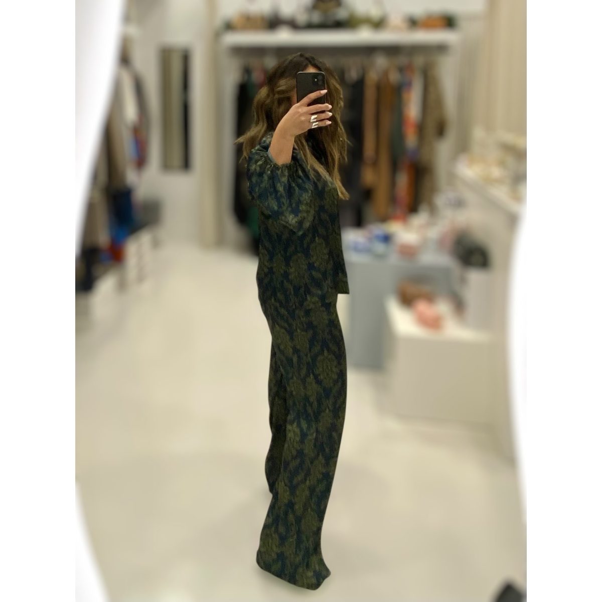 Deppy Joo • Silky touch Co-ord Set • Navy Blue Ochre Multi - Image 2