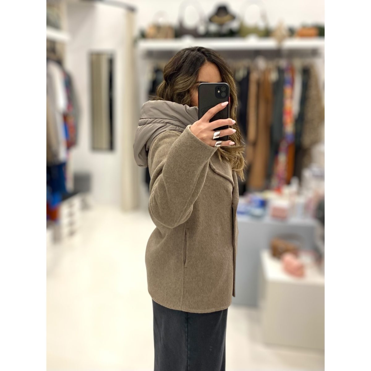 Maryley • Oversized 2-in-1 Hooded Jacket • Taupe - Image 3