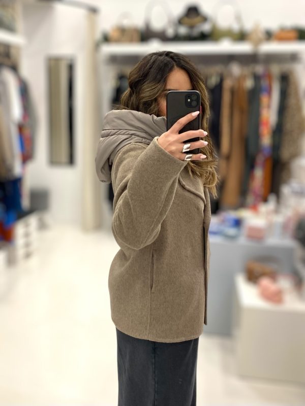Maryley • Oversized 2-in-1 Hooded Jacket • Taupe - Image 3