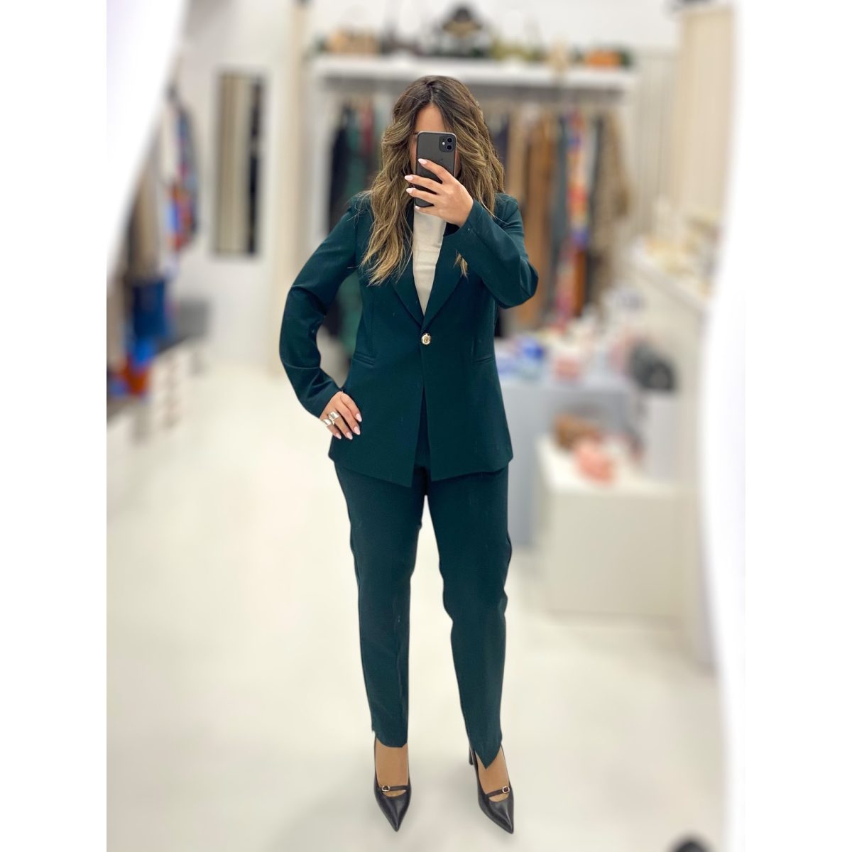 Maryley • Single Button Total Suit • Forest Green - Image 4