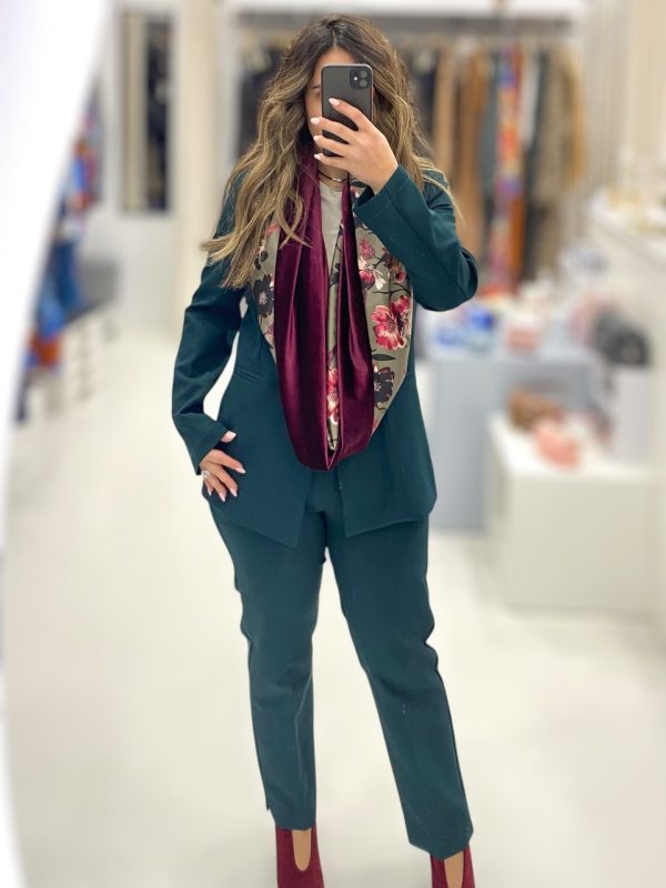 VinD • Handmade Infinity Scarf • Antigone olive - berry velvet - Image 4