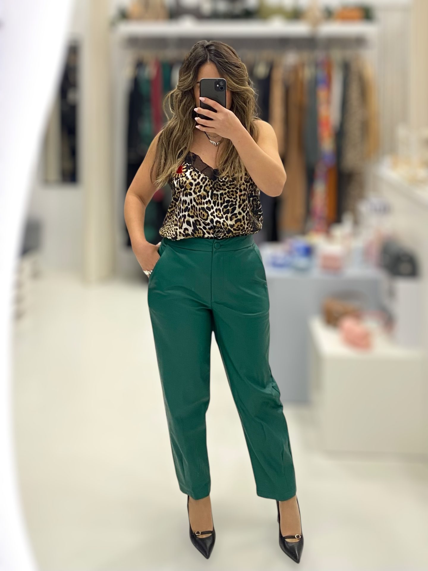 Le Vertige • Vegan Leather Barrel Pants • Green