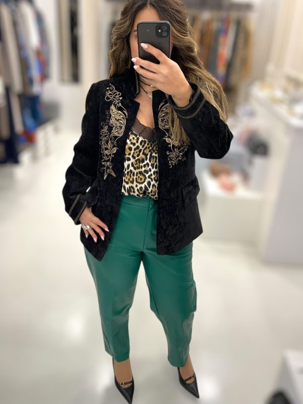 Le Vertige • Vegan Leather Barrel Pants • Green - Image 4