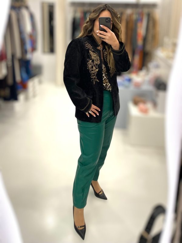 Le Vertige • Vegan Leather Barrel Pants • Green - Image 3