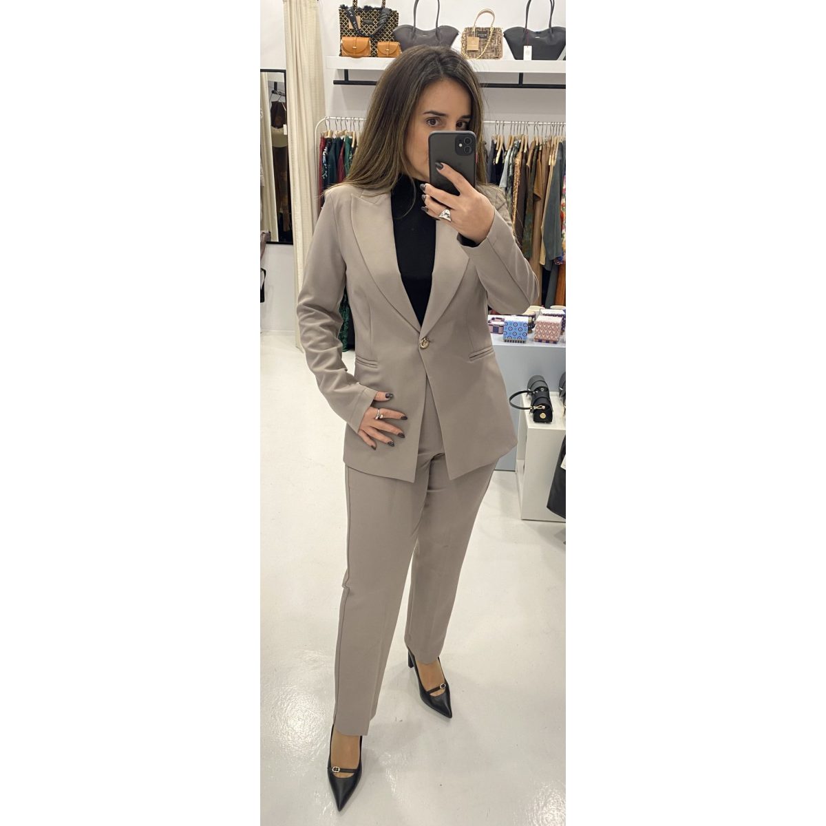 Maryley • Tailored Cigarette Pants • Greige - Image 2