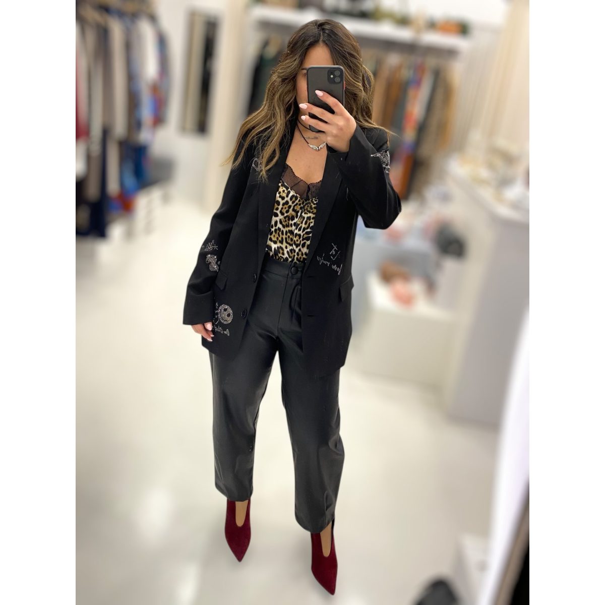 Le Vertige • Vegan Leather Barrel Pants • Black - Image 2