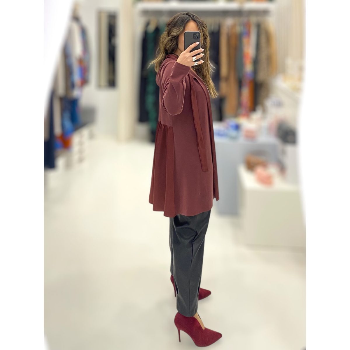 Deppy Joo • Silky touch Hooded Cape • Dusty Rose - Image 5