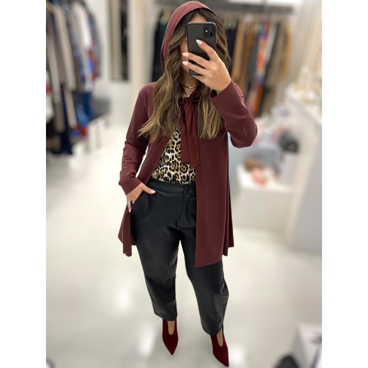 Deppy Joo • Silky touch Hooded Cape • Dusty Rose - Image 2