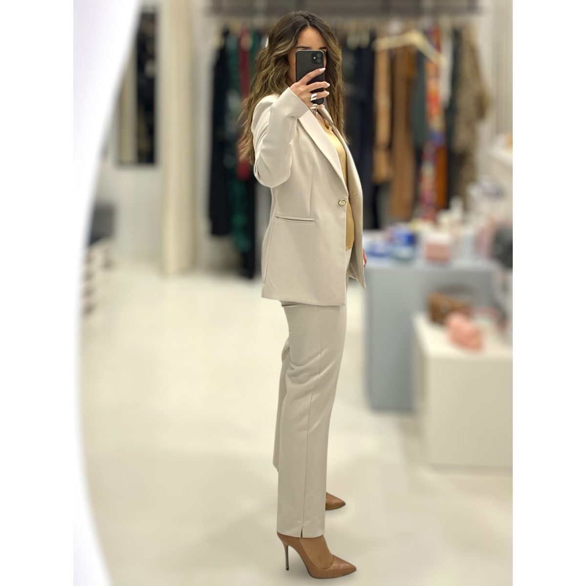 Maryley • Single Button Total Suit • Ivory - Image 2