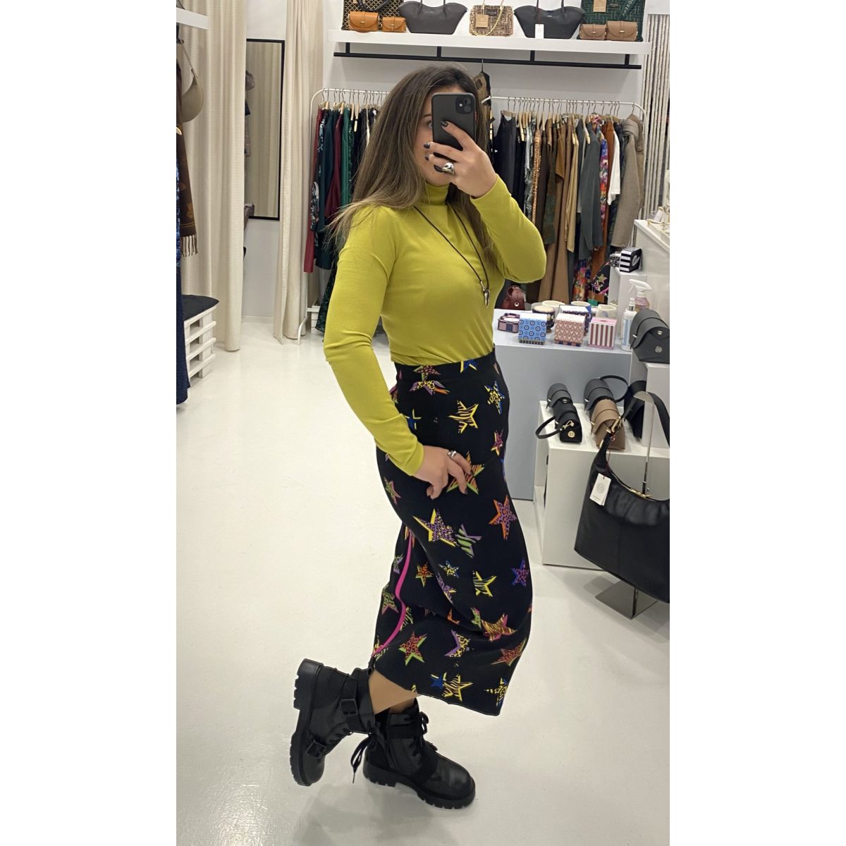 Le Vertige • Light Knit Turtleneck Top • Lime - Image 2