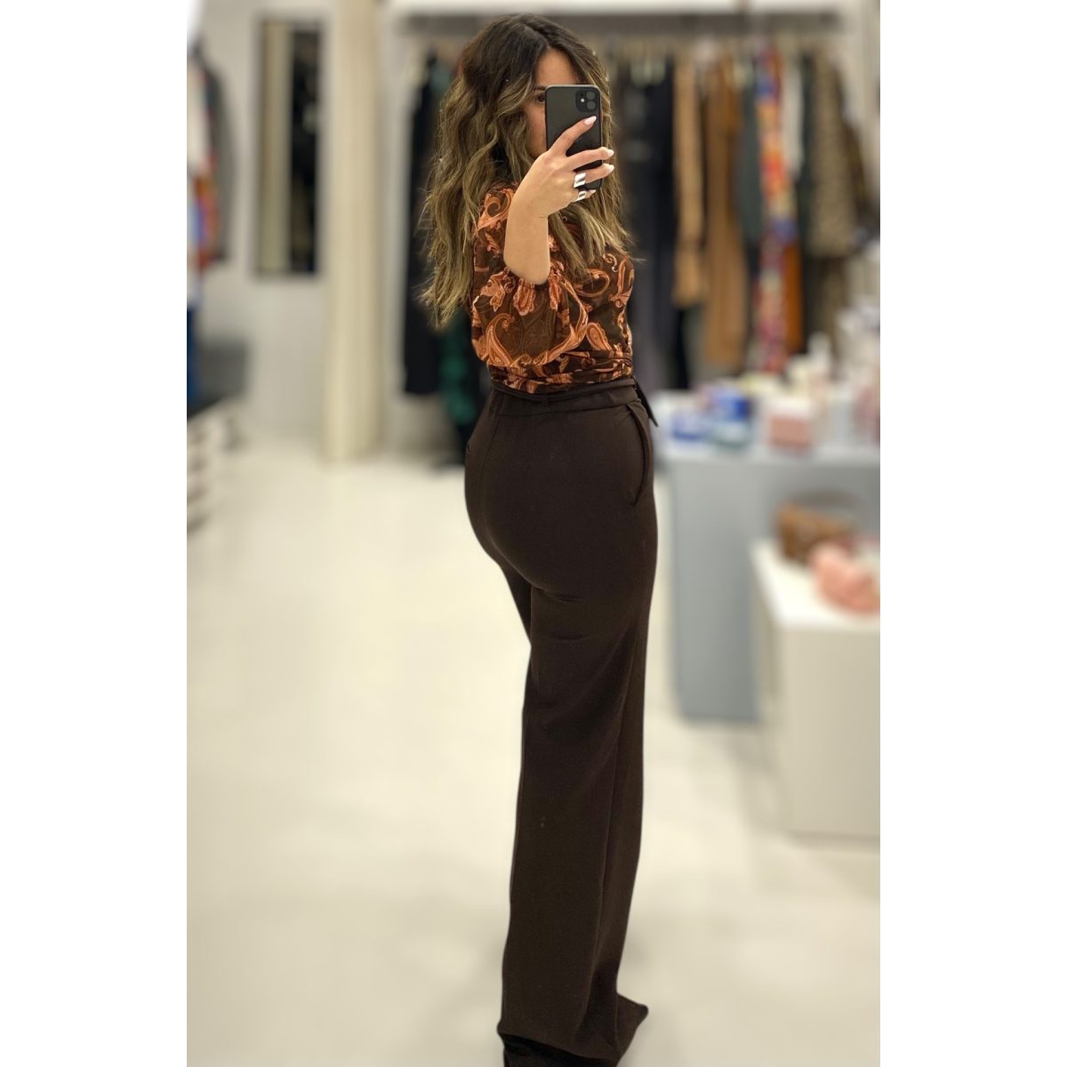 Maryley • Highwaisted Suit Trousers • Choco Brown - Image 4