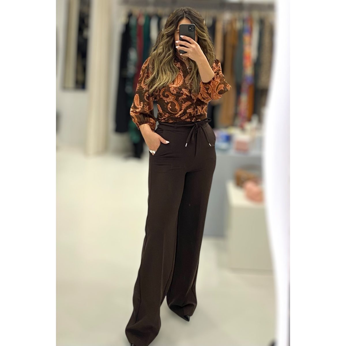 Maryley • Highwaisted Suit Trousers • Choco Brown - Image 2