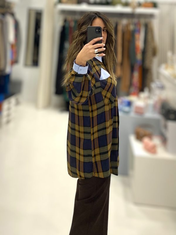 Maryley • Checkered Shirt • Blue Olive Brown - Image 3