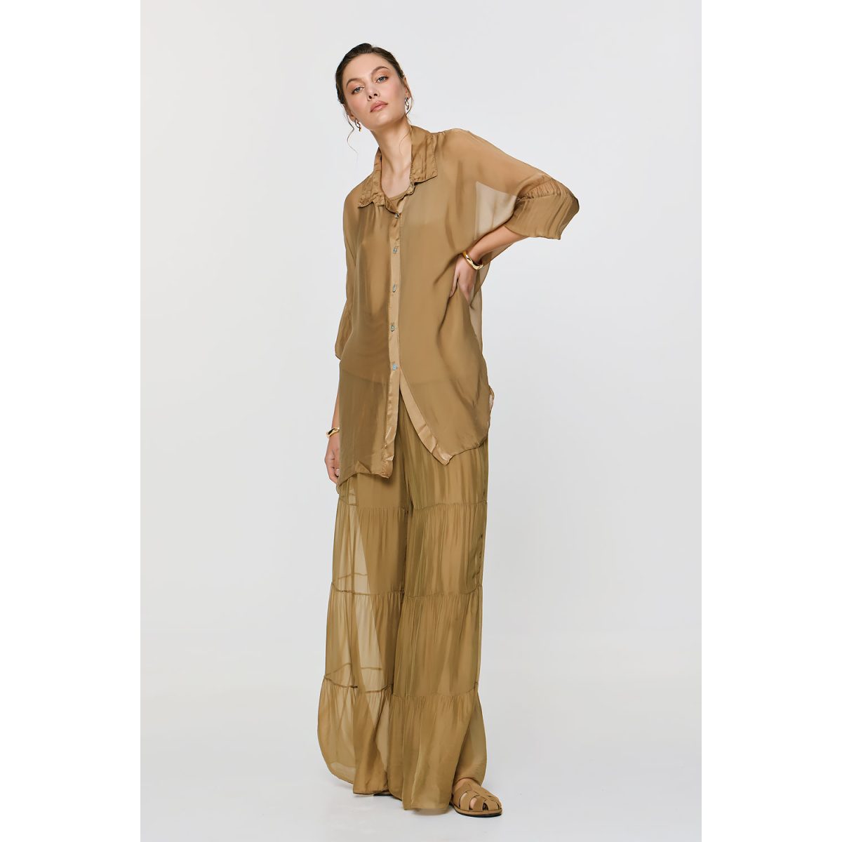 ΕΦΗΜΕΡΟΝ Silk Collection • Alkyoni Shirt • Camel - Image 2