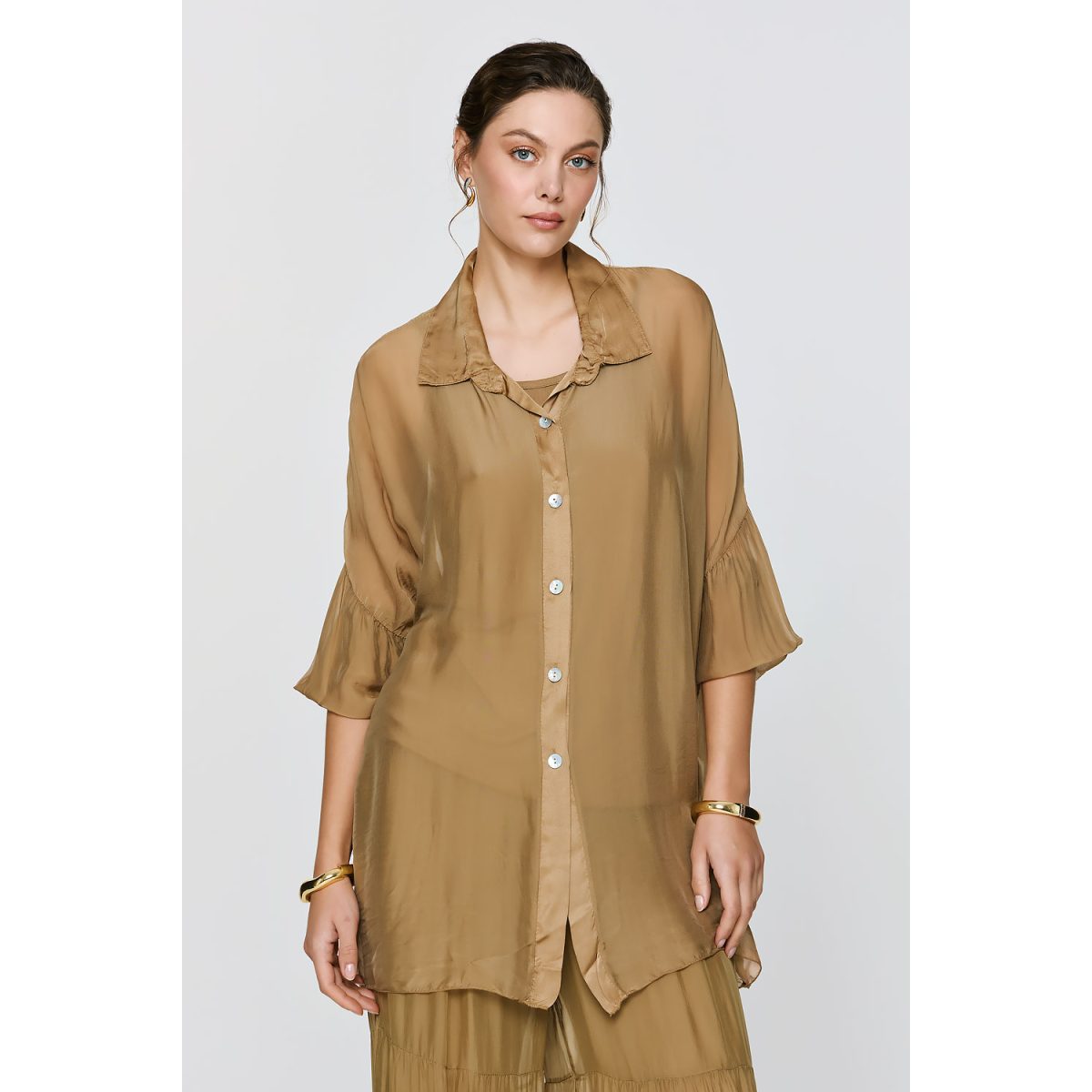 ΕΦΗΜΕΡΟΝ Silk Collection • Alkyoni Shirt • Camel - Image 8