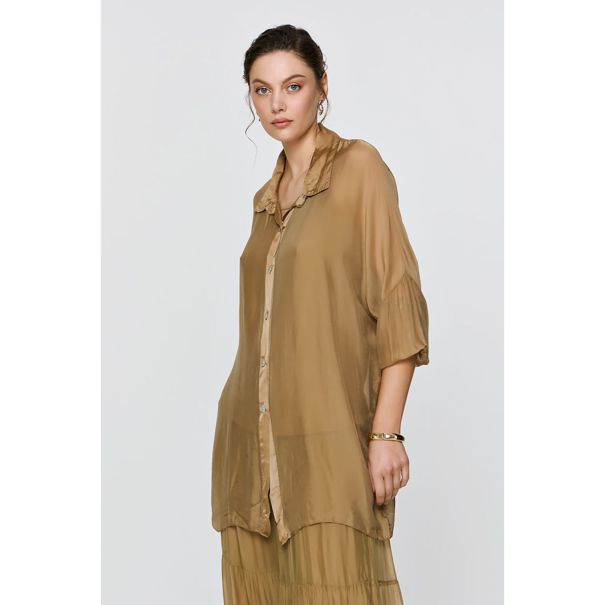 ΕΦΗΜΕΡΟΝ Silk Collection • Alkyoni Shirt • Camel - Image 6