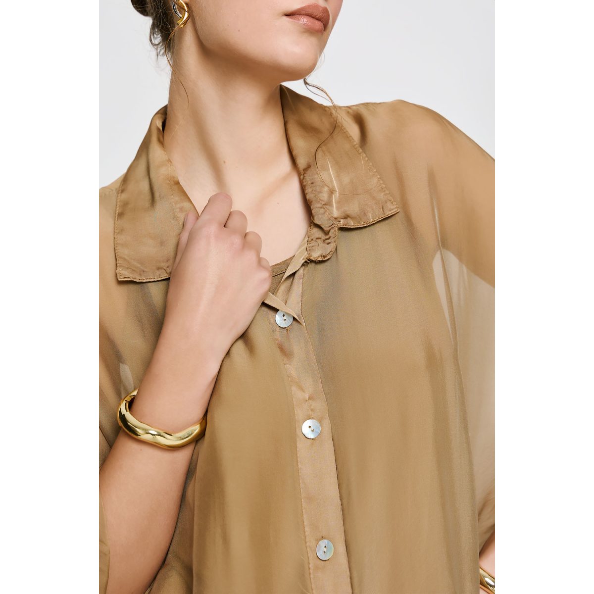 ΕΦΗΜΕΡΟΝ Silk Collection • Alkyoni Shirt • Camel - Image 3