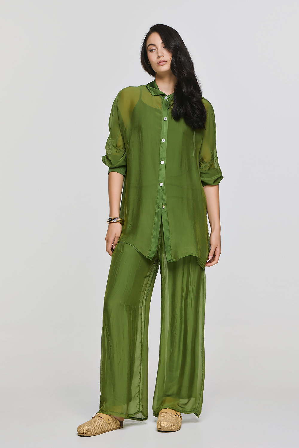 ΕΦΗΜΕΡΟΝ Silk Collection • Alkyoni Shirt • Green