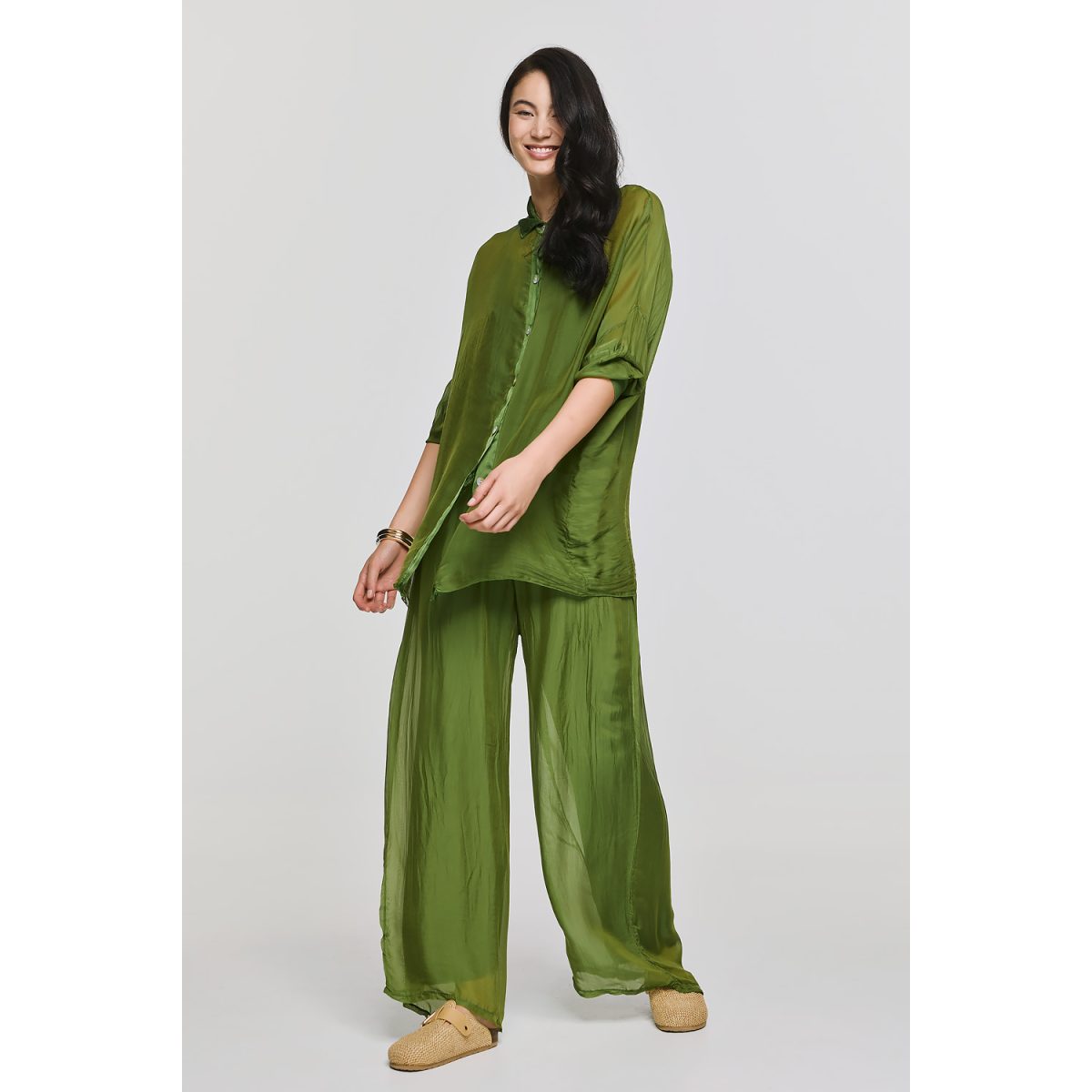 ΕΦΗΜΕΡΟΝ Silk Collection • Alkyoni Shirt • Green - Image 3