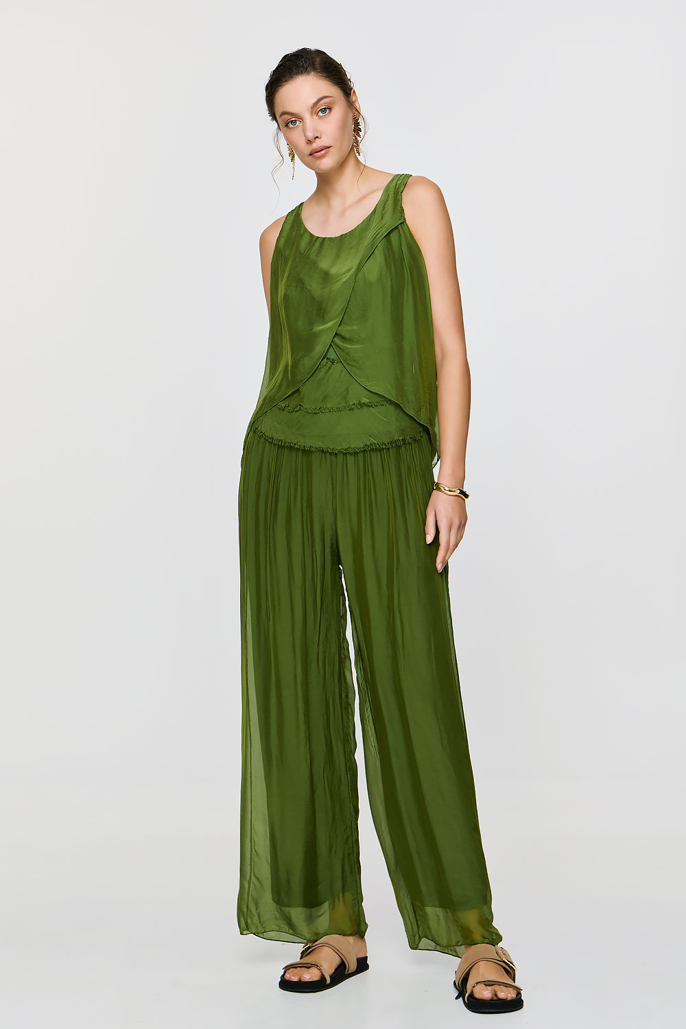 ΕΦΗΜΕΡΟΝ Silk Collection • Ismini Pants • Green
