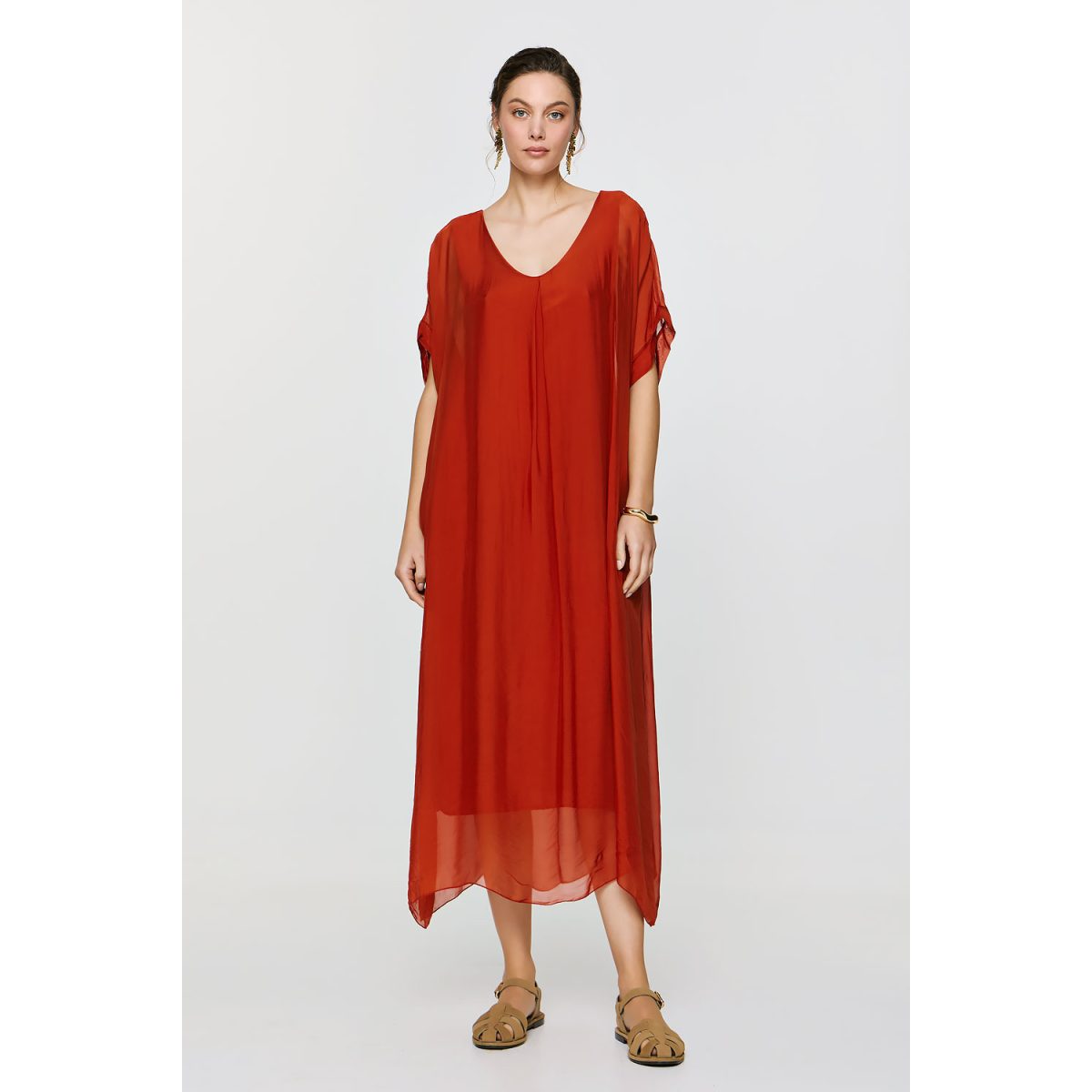 ΕΦΗΜΕΡΟΝ Silk Collection • Gaia Dress • Burnt Orange - Image 4