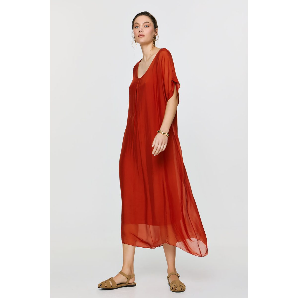 ΕΦΗΜΕΡΟΝ Silk Collection • Gaia Dress • Burnt Orange - Image 2