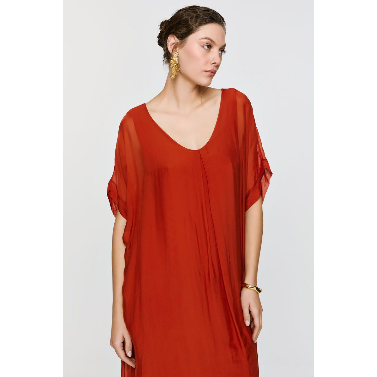 ΕΦΗΜΕΡΟΝ Silk Collection • Gaia Dress • Burnt Orange - Image 6