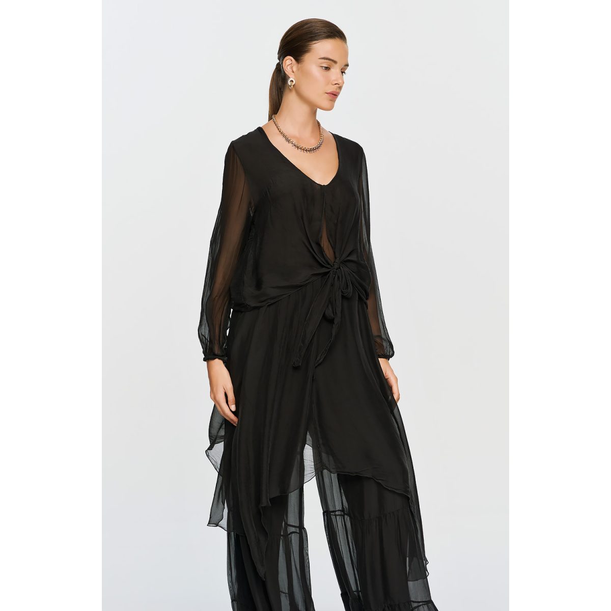 ΕΦΗΜΕΡΟΝ Silk Collection • Pandora Top • Black - Image 3