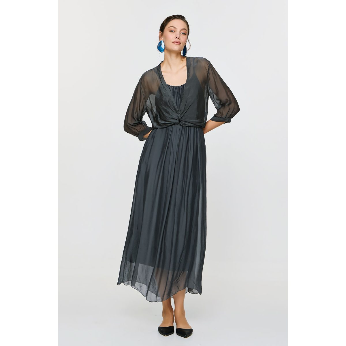 ΕΦΗΜΕΡΟΝ Silk Collection • Chloe Top • Grey - Image 5