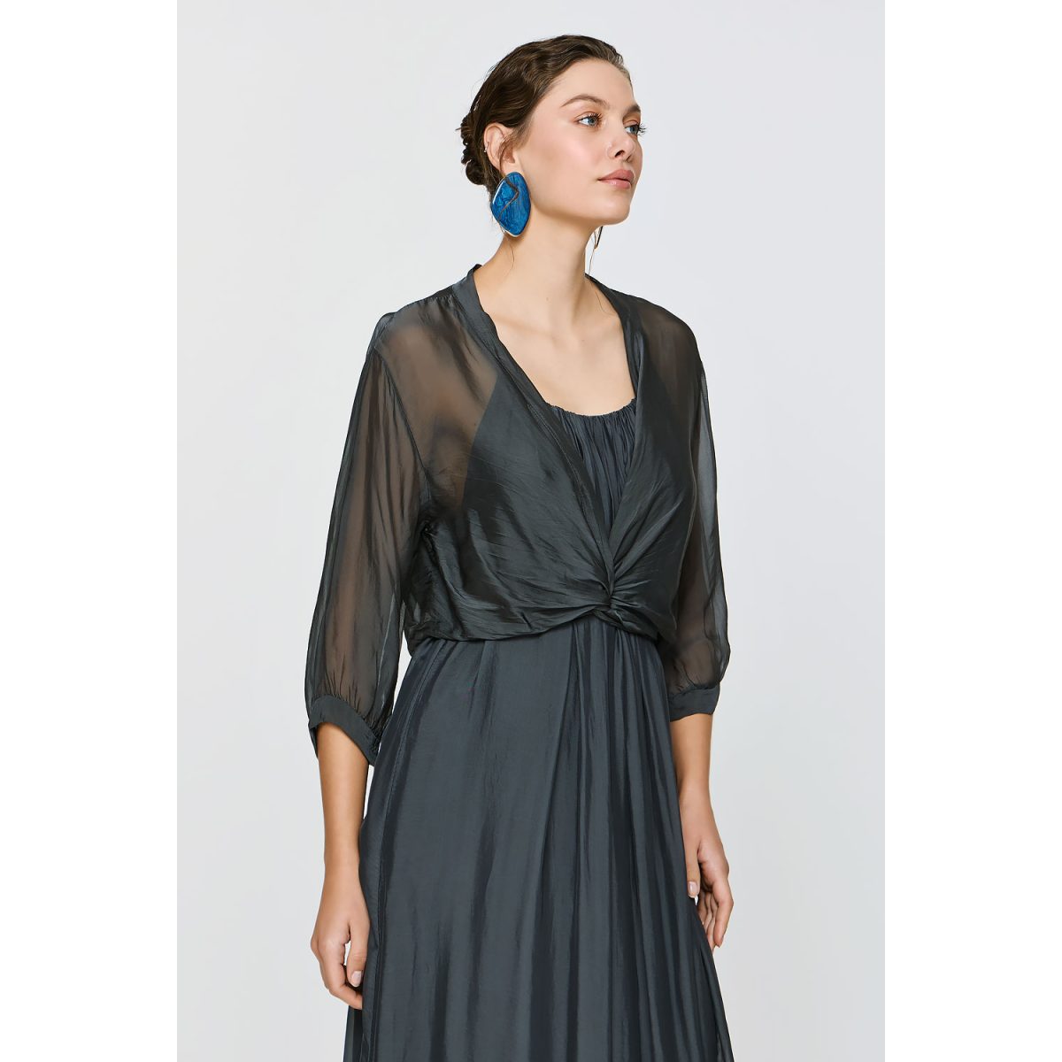 ΕΦΗΜΕΡΟΝ Silk Collection • Chloe Top • Grey - Image 4