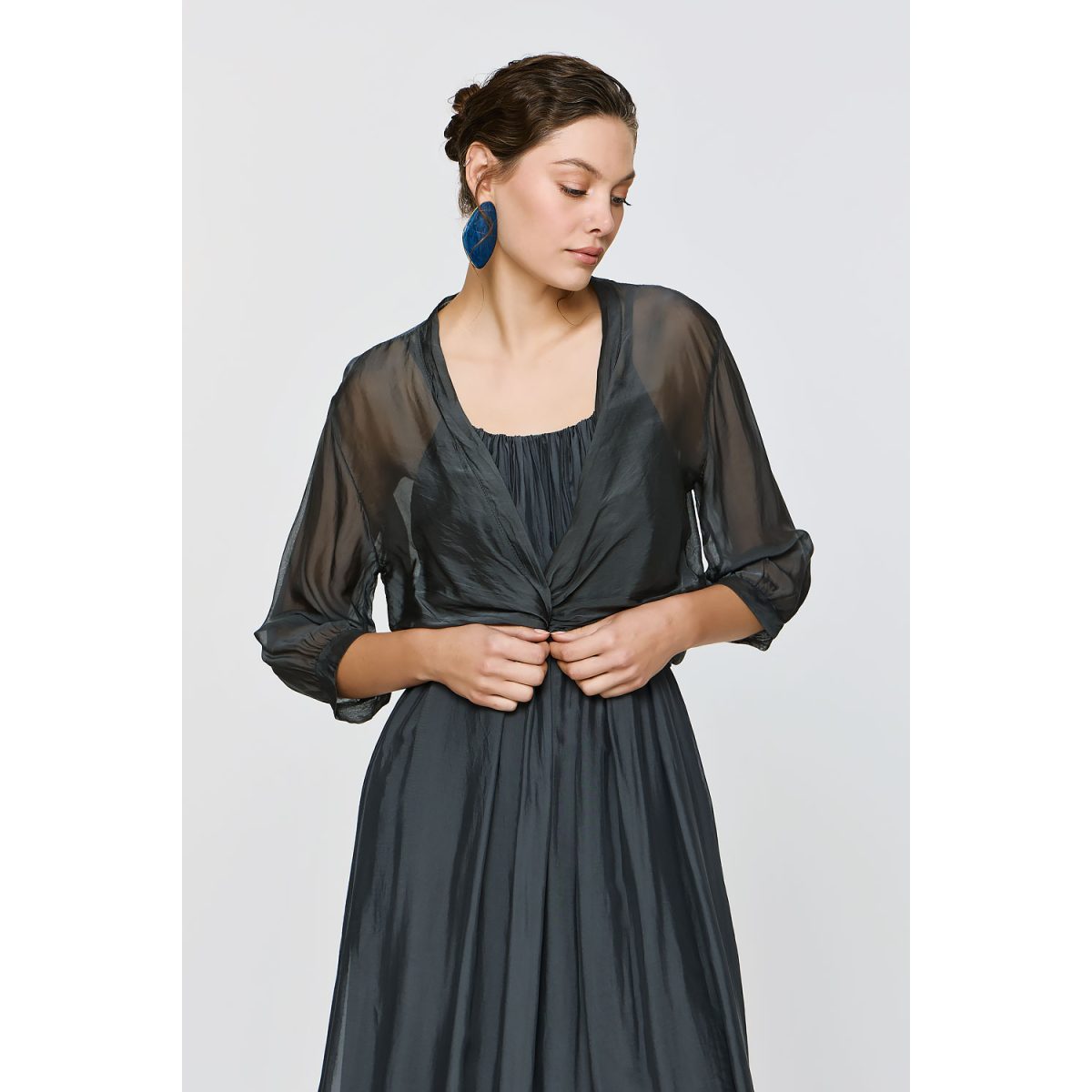 ΕΦΗΜΕΡΟΝ Silk Collection • Chloe Top • Grey - Image 3