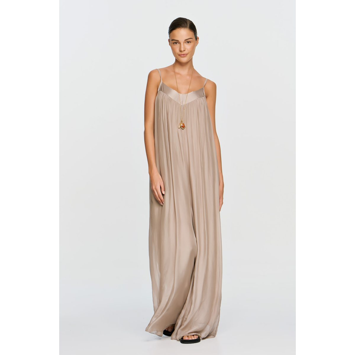 ΕΦΗΜΕΡΟΝ Silk Collection • Nephele Jumpsuit • Beige - Image 7