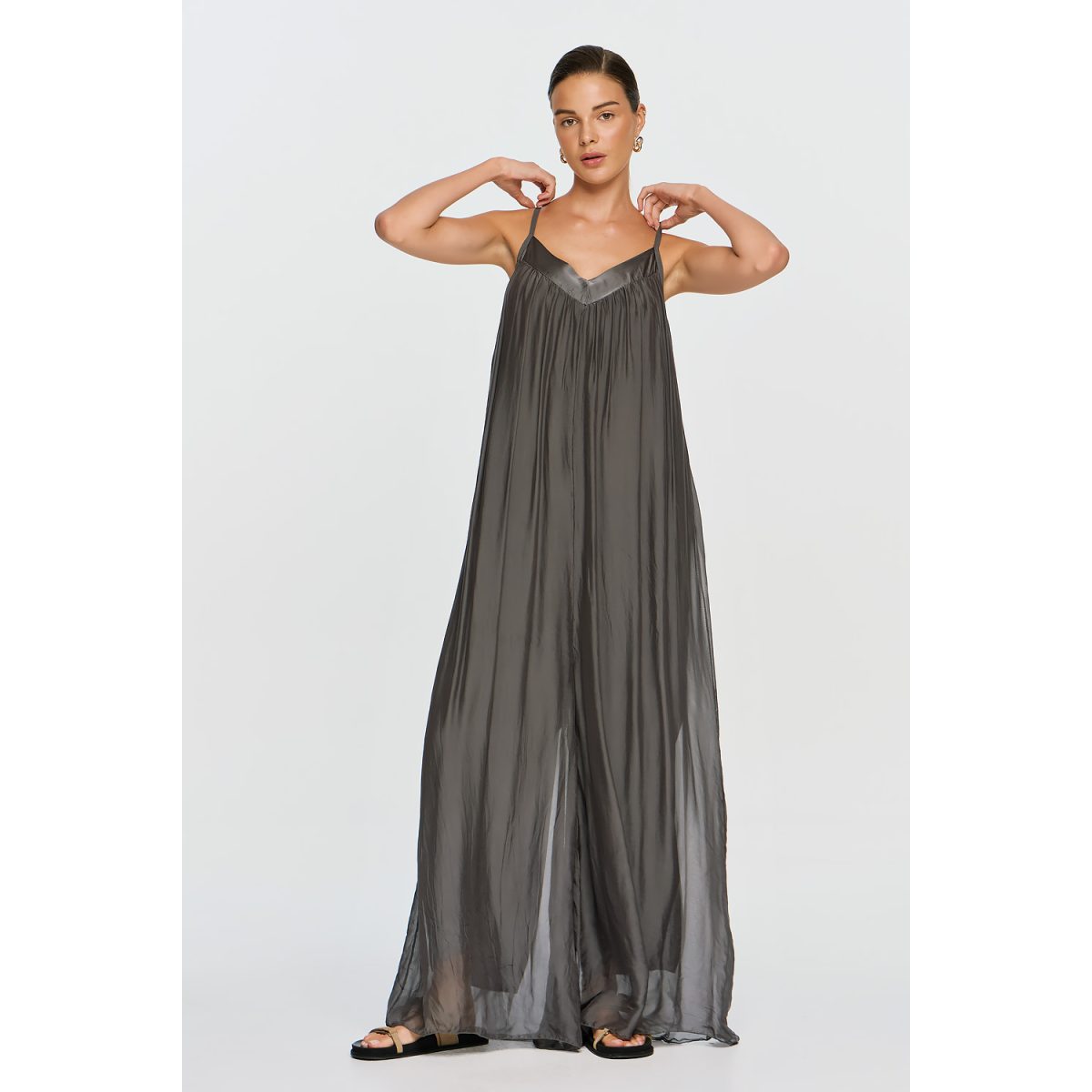 ΕΦΗΜΕΡΟΝ Silk Collection • Nephele Jumpsuit • Grey - Image 4