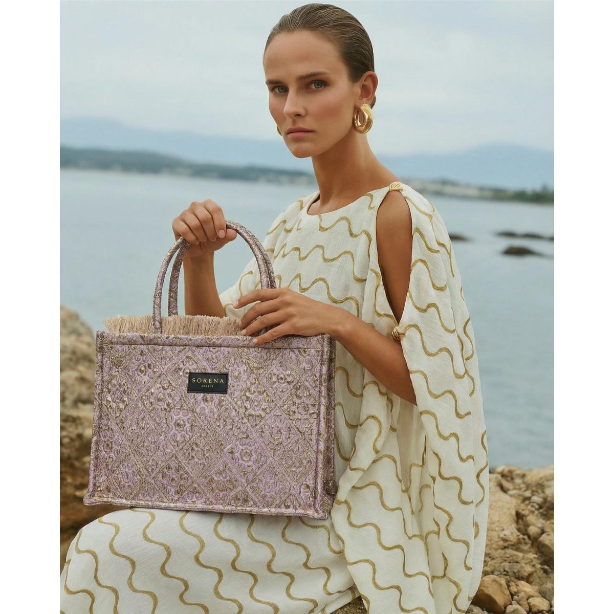 Sorena • Anemi Medium Tote Bag • Dusty Pink Gold - Image 3
