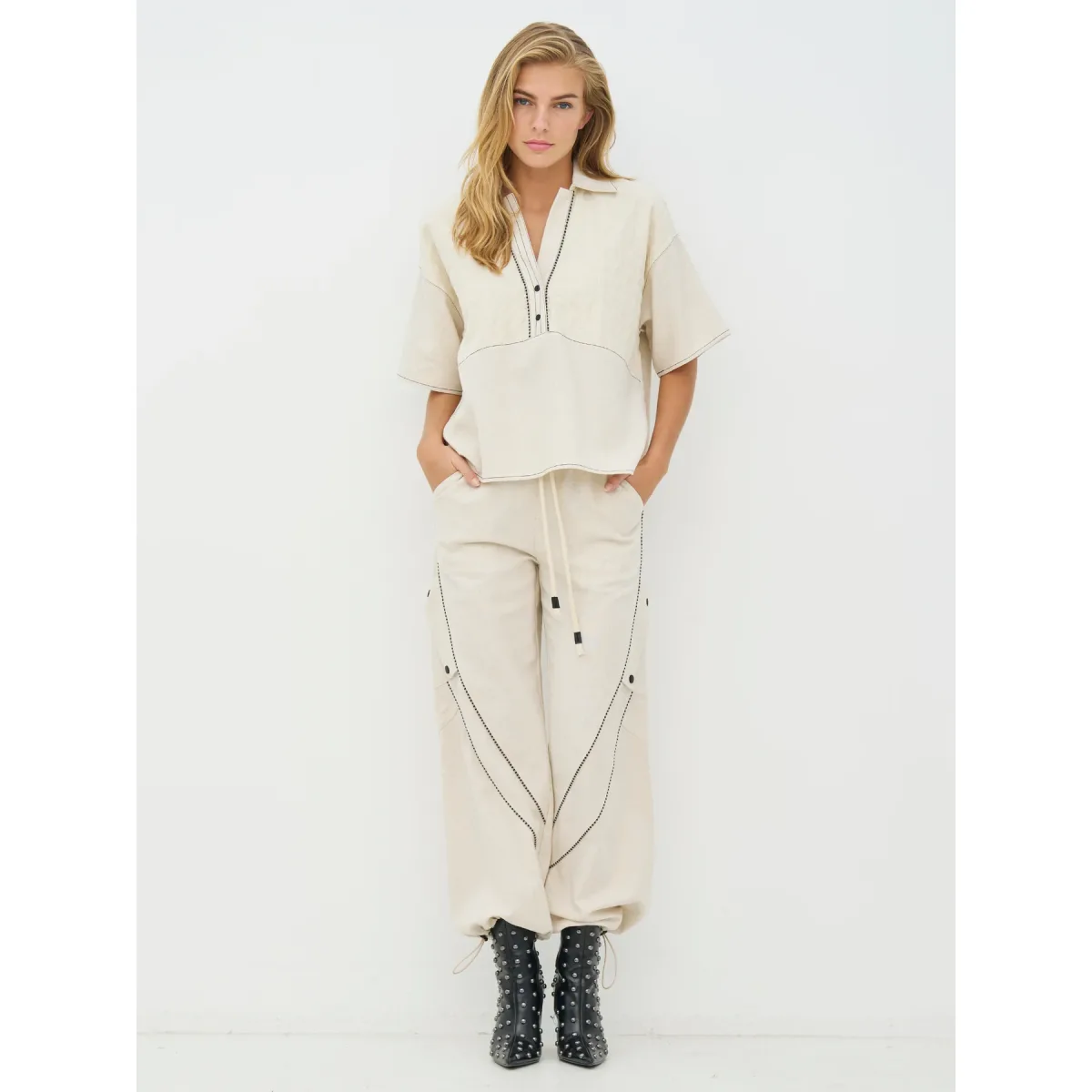 NÜ Denmark • Cerise Top Linen • Bone Ivory - Image 4