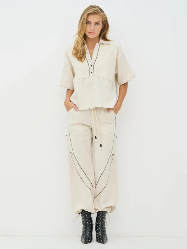 NÜ Denmark • Cerise Top Linen • Bone Ivory - Image 4