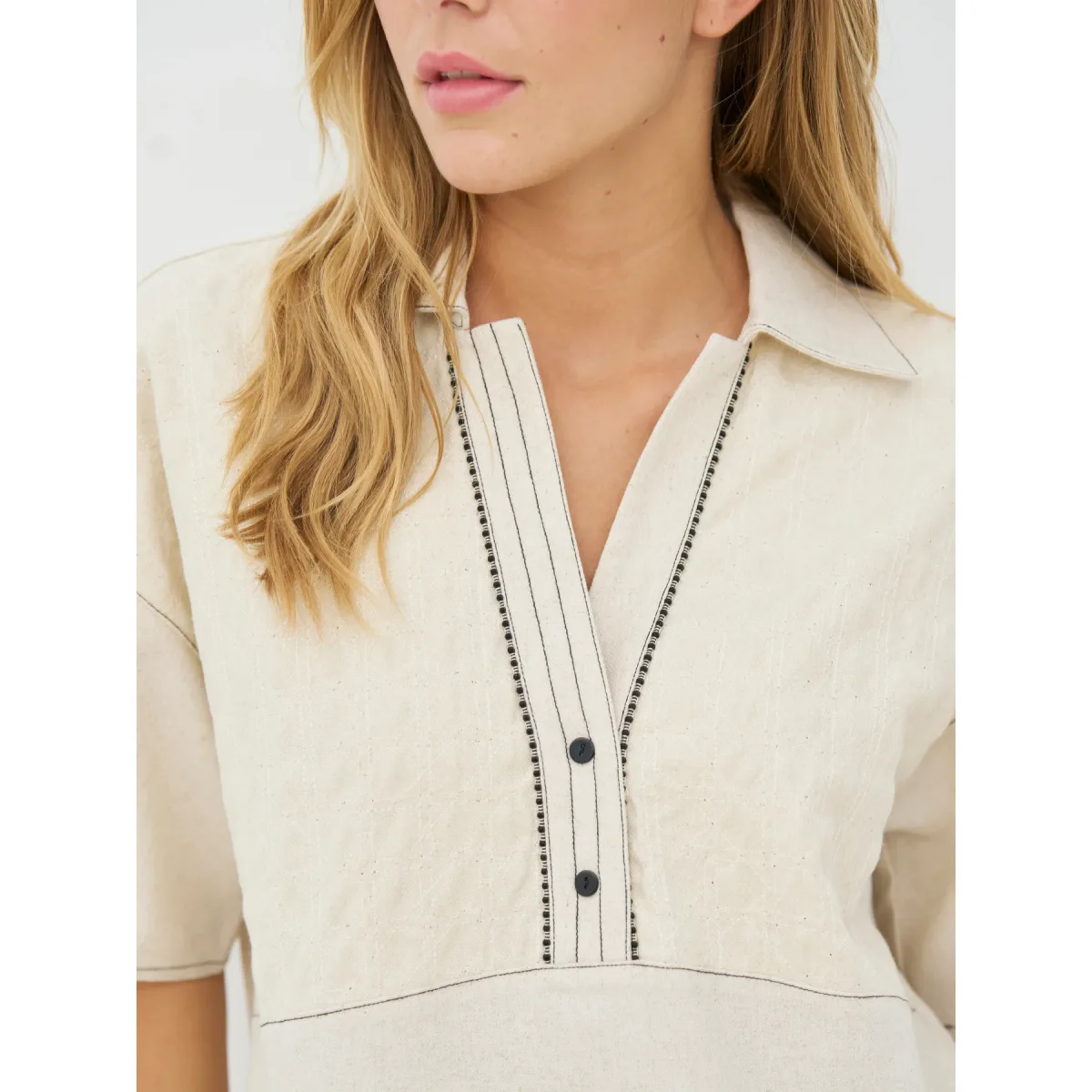 NÜ Denmark • Cerise Top Linen • Bone Ivory - Image 3