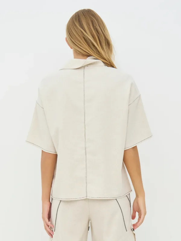 NÜ Denmark • Cerise Top Linen • Bone Ivory - Image 6