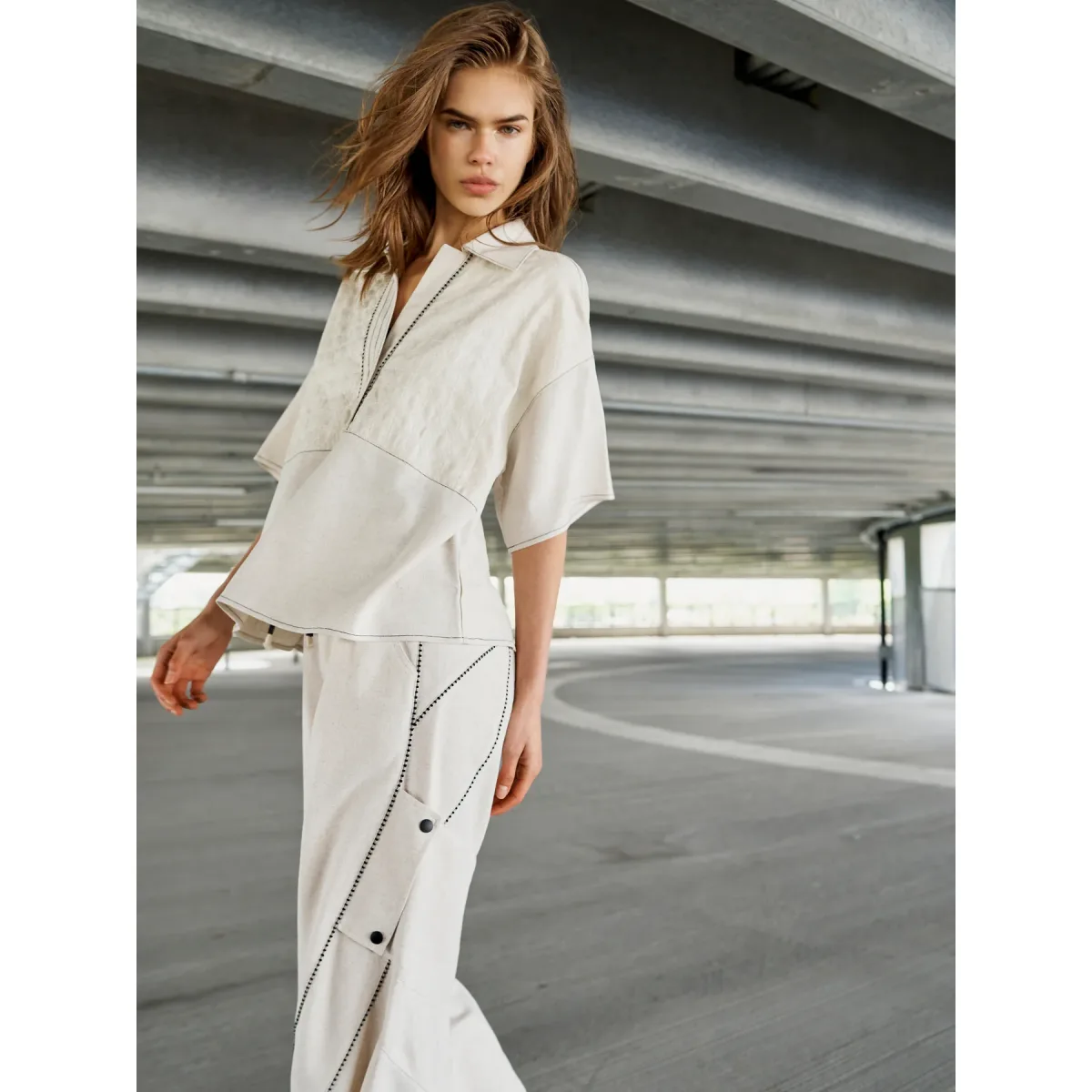 NÜ Denmark • Cerise Trousers Linen • Bone Ivory - Image 2