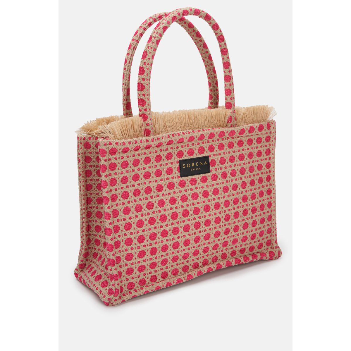 Sorena • Coralina Medium Tote Bag • Beige Fuchsia - Image 4