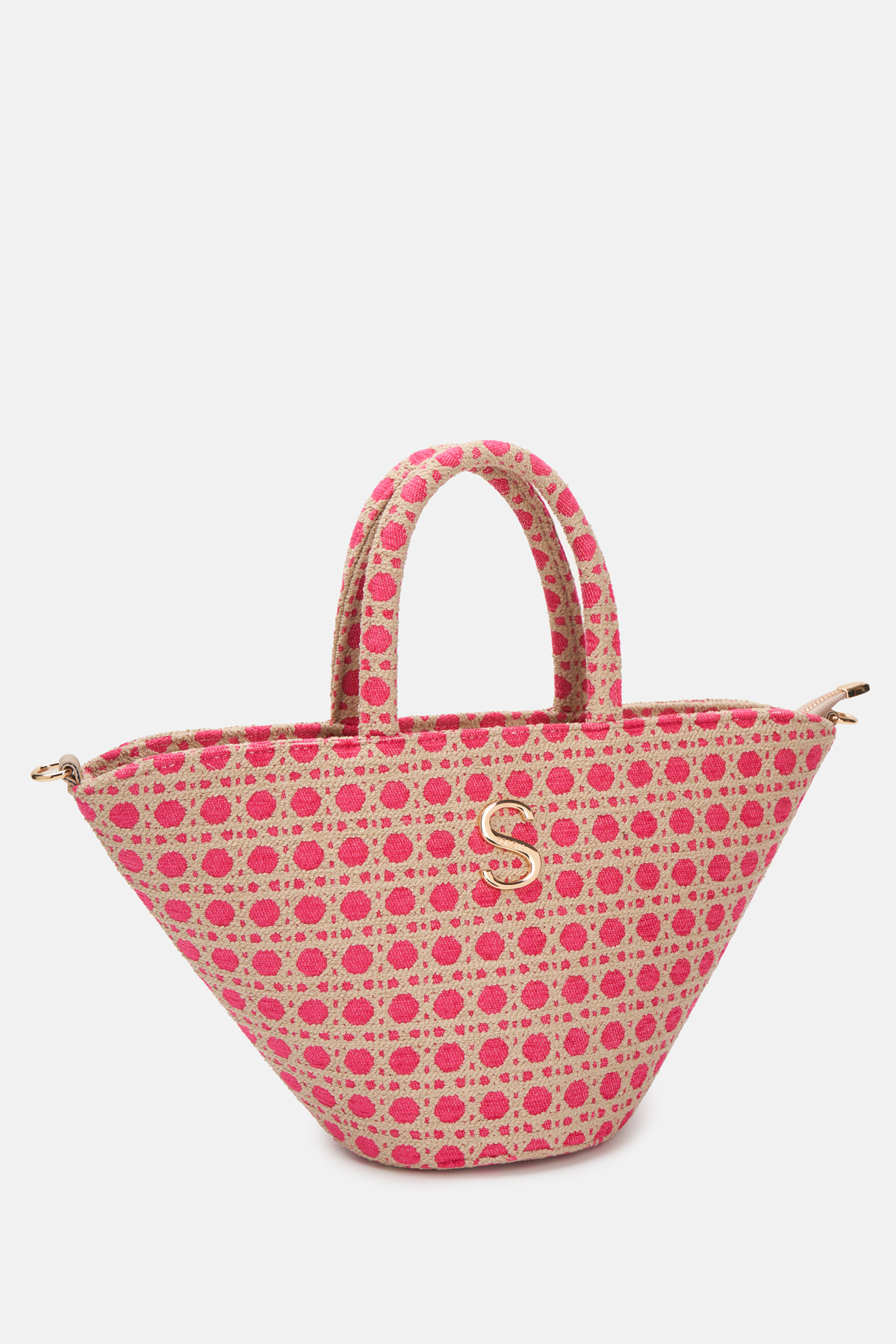 Sorena • Coralina Mini Basket Bag • Beige Fuchsia
