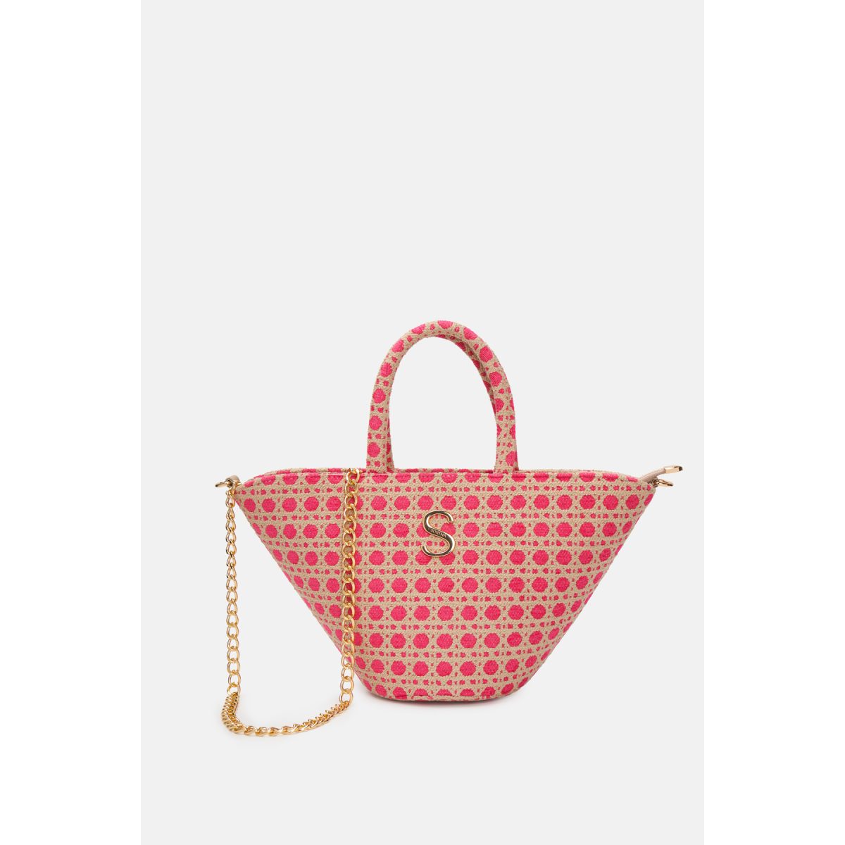 Sorena • Coralina Mini Basket Bag • Beige Fuchsia - Image 3