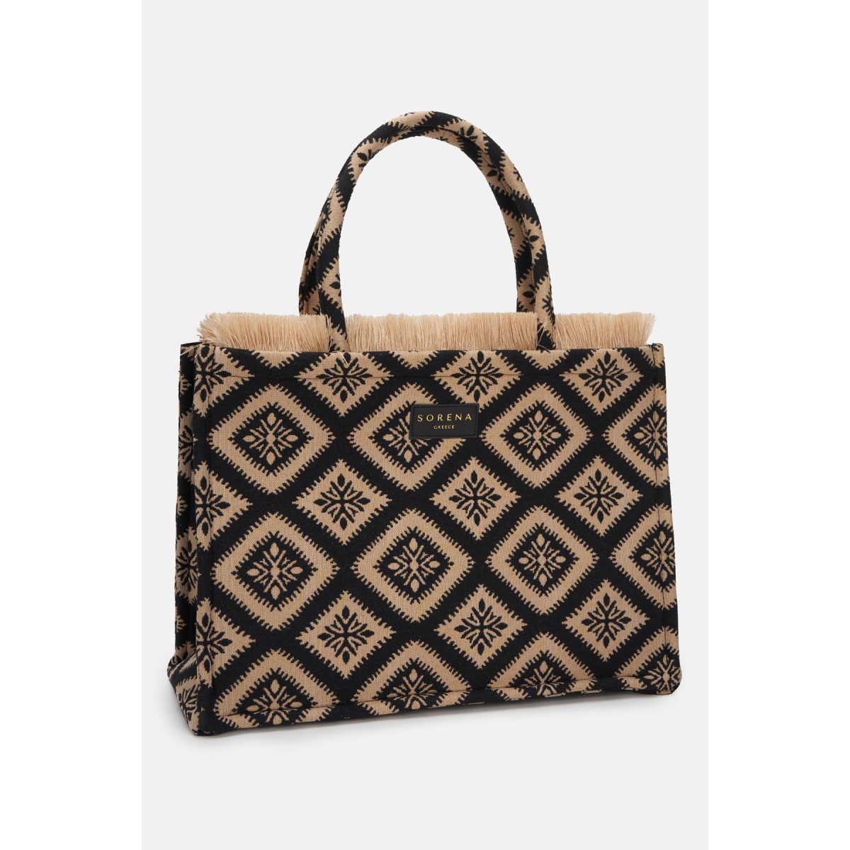 Sorena • Cycladitissa Large Tote Bag • Black Beige - Image 2
