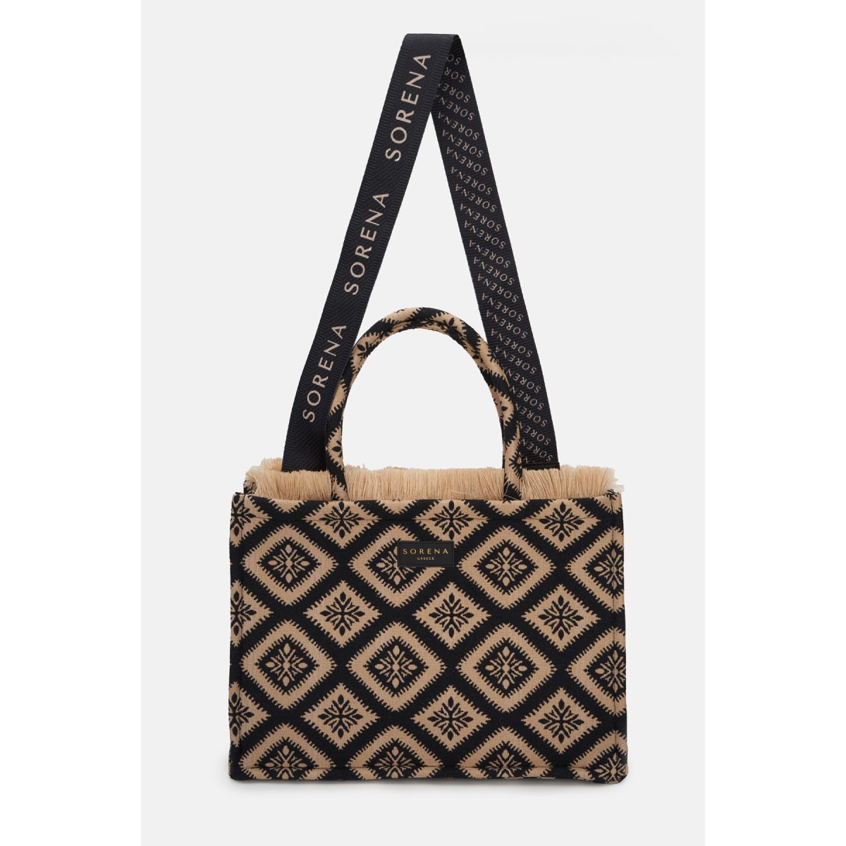 Sorena • Cycladitissa Large Tote Bag • Black Beige - Image 4