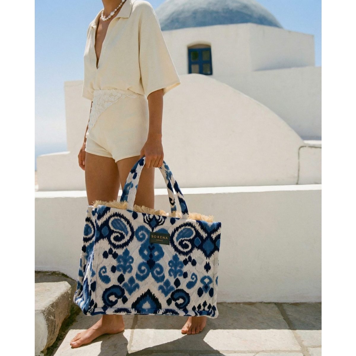 Sorena • Thalassa Medium Tote Bag • Blue White - Image 4