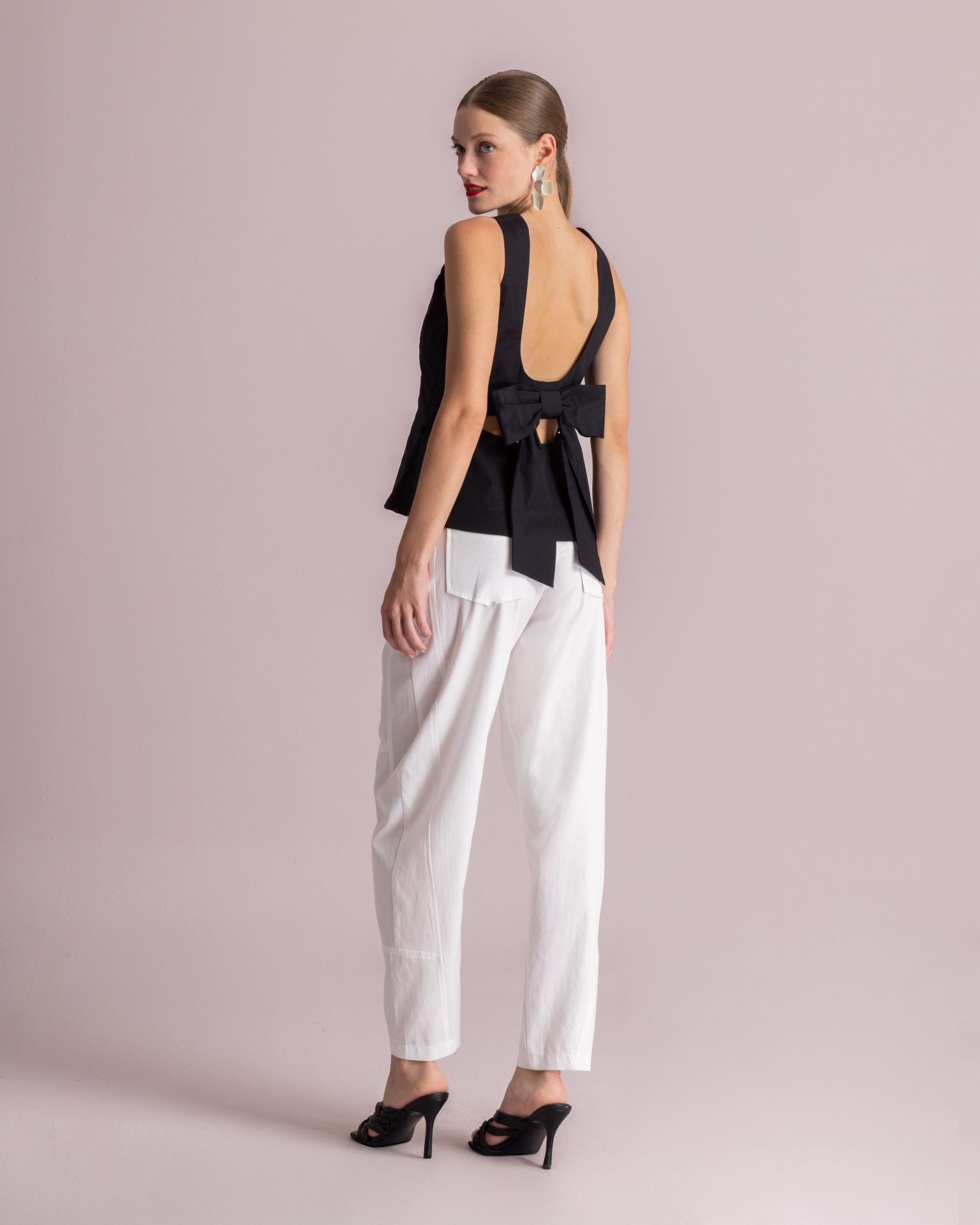 Moutaki • Bow Poplin Top • Black