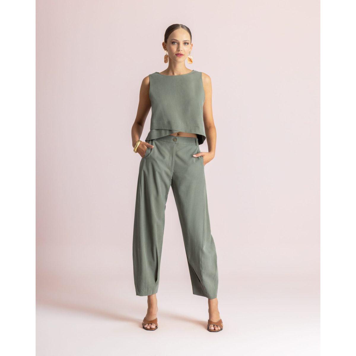 Moutaki • Cupro Top • Khaki - Image 2