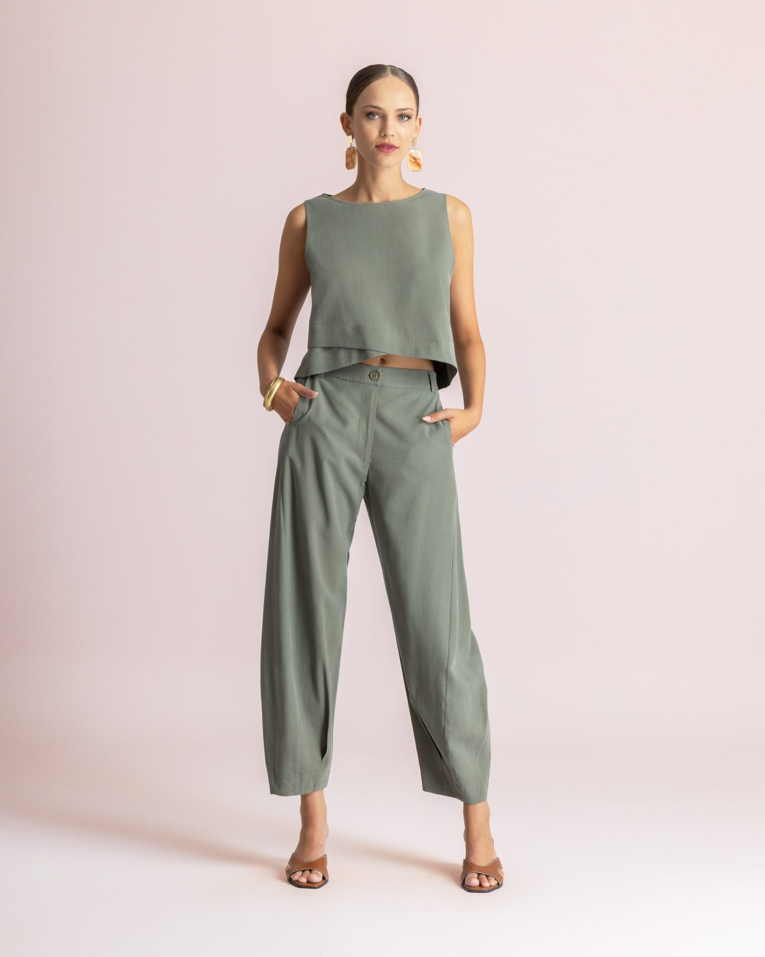 Moutaki • Slouchy Cupro Pants • Khaki