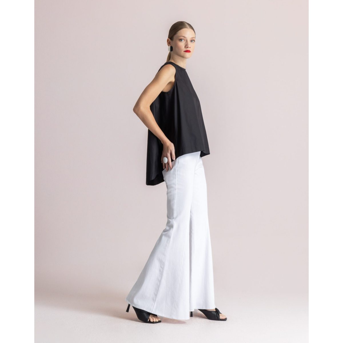 Moutaki • Poplin Asymmetrical Top • Black - Image 2