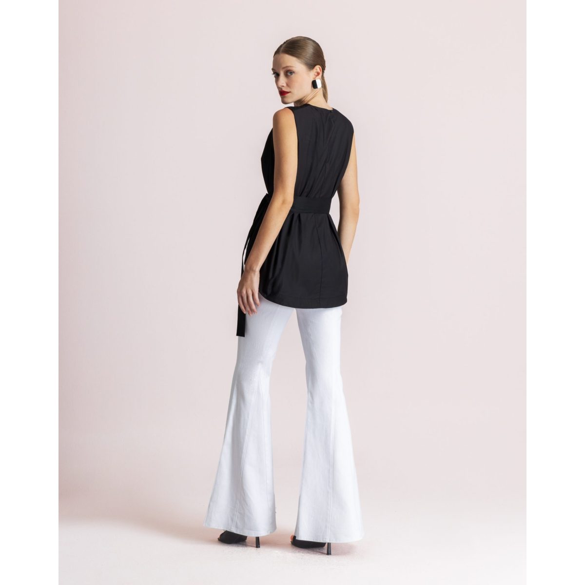 Moutaki • Poplin Asymmetrical Top • Black - Image 4